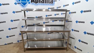 Стіл виробничий з двома полками і додатковими полицями