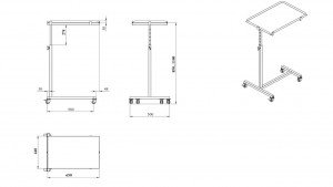 Столик пересувний з регулюванням по висоті
